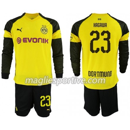 Completo Calcio Borussia Dortmund Kagawa 23 Bambino Divisa Prima 2018/2019 ML